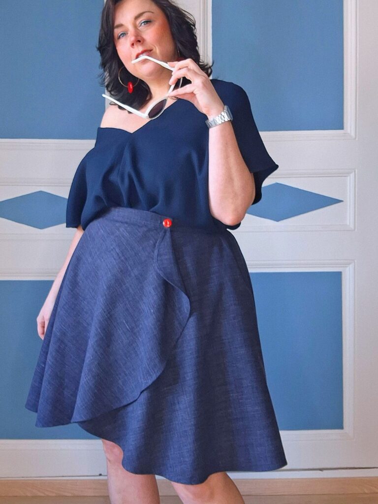 JUPE DEBBIE- bleu brut